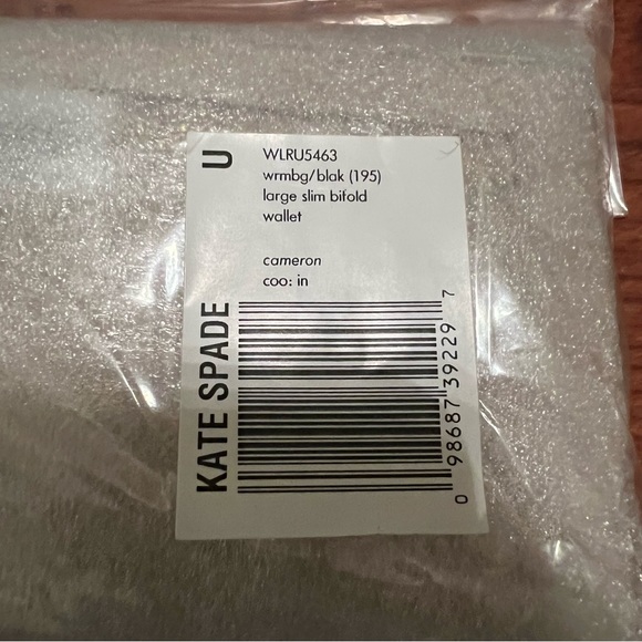 NWT Kate Spade Darcy Slim Bifold Wallet - Black & Cream - Picture 5 of 7